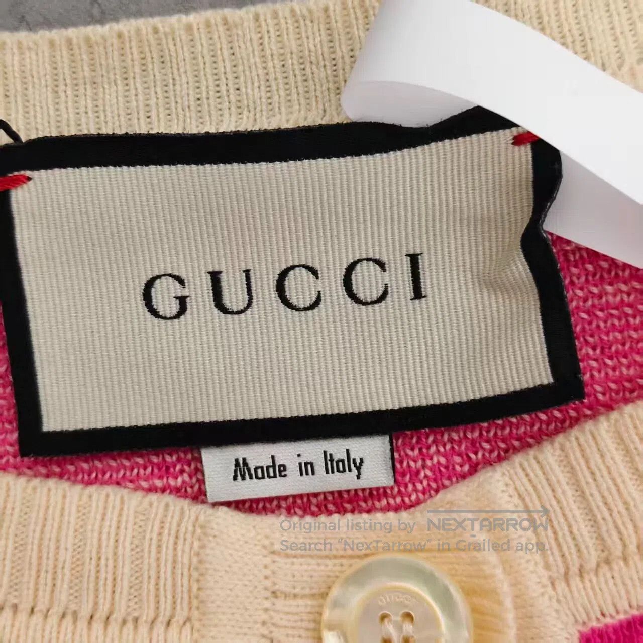 Gucci Guicci Pink Vintage Full Print Knit Cardigan| Size S / US 4 / IT 40 - 2 Thumbnail