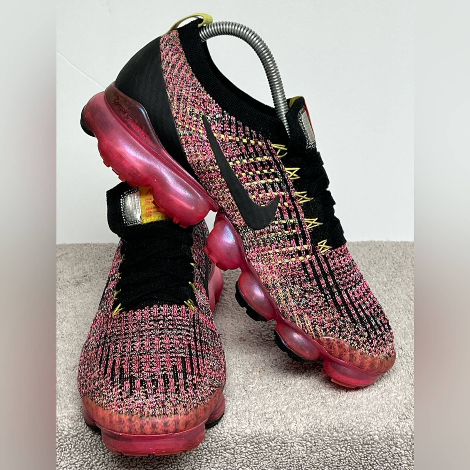 Nike Air Vapormax Flyknit Black Pink Blast Womens 10 Rare
