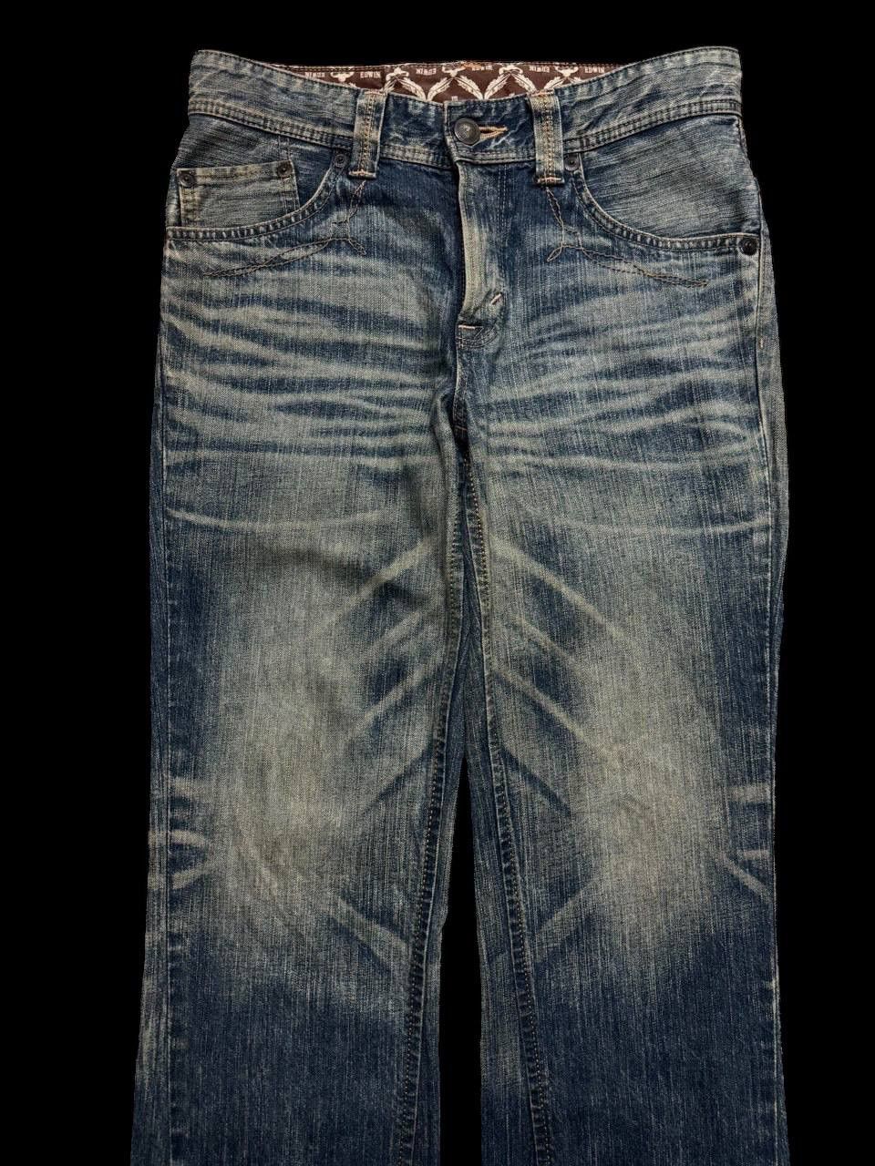 Edwin FLARE 90s Edwin Sick Rusty Whisker Mudwash Distressed Jeans Size US 30 / EU 46 - 3 Thumbnail