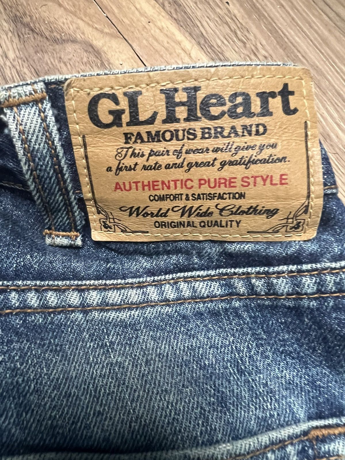 Japanese Brand Heart Denim P905 by Big John Corp Japan -Wide Leg Jeans (43) Size US 29 - 14 Thumbnail