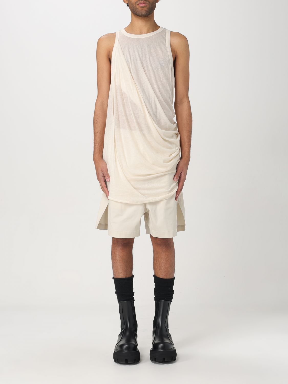 Rick Owens Rick Owens T-Shirt Men Beige Size US M / EU 48-50 / 2 - 1 Thumbnail