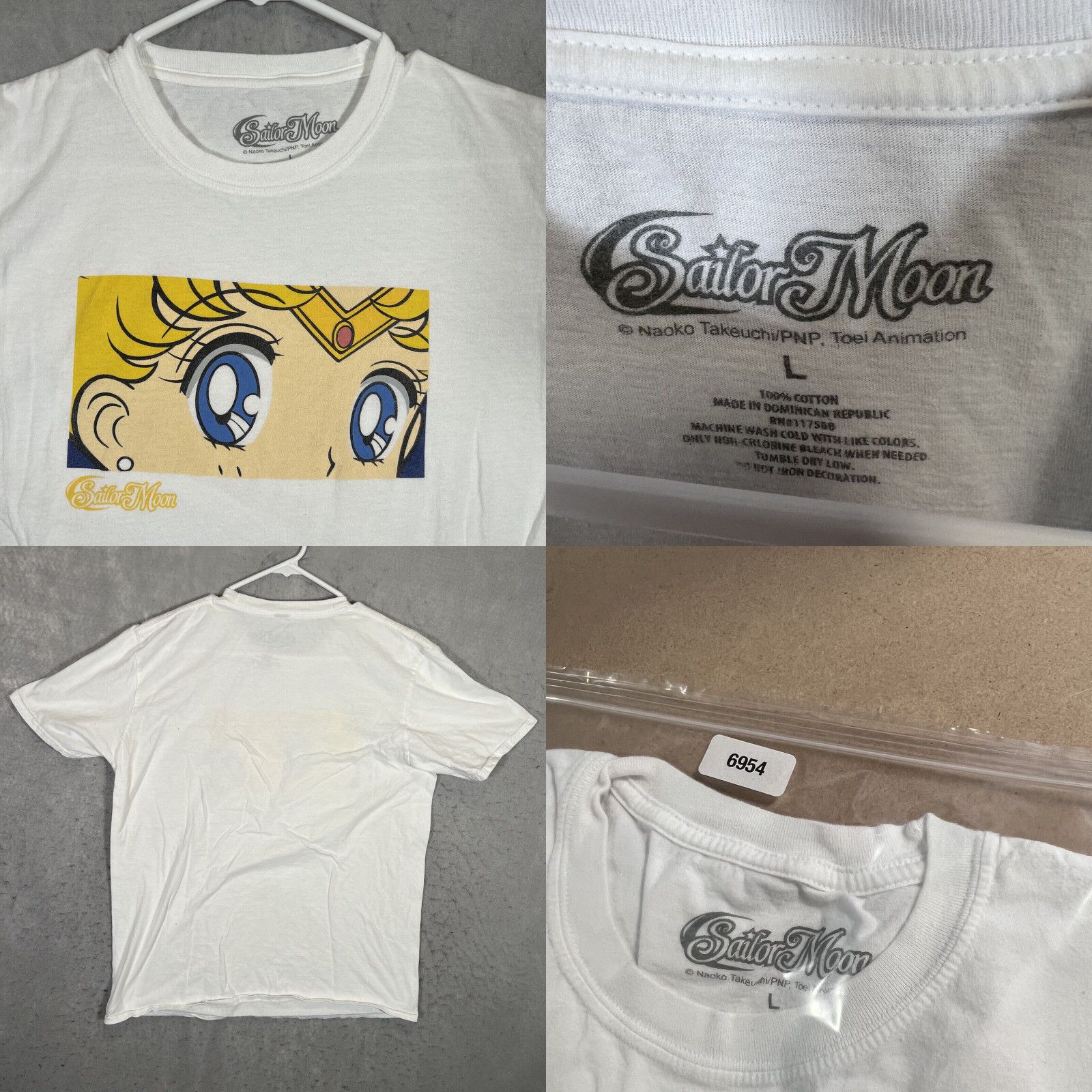 Vintage *A1 Sailor Moon Eyes T Shirt Adult Large White Anime Cartoon ...