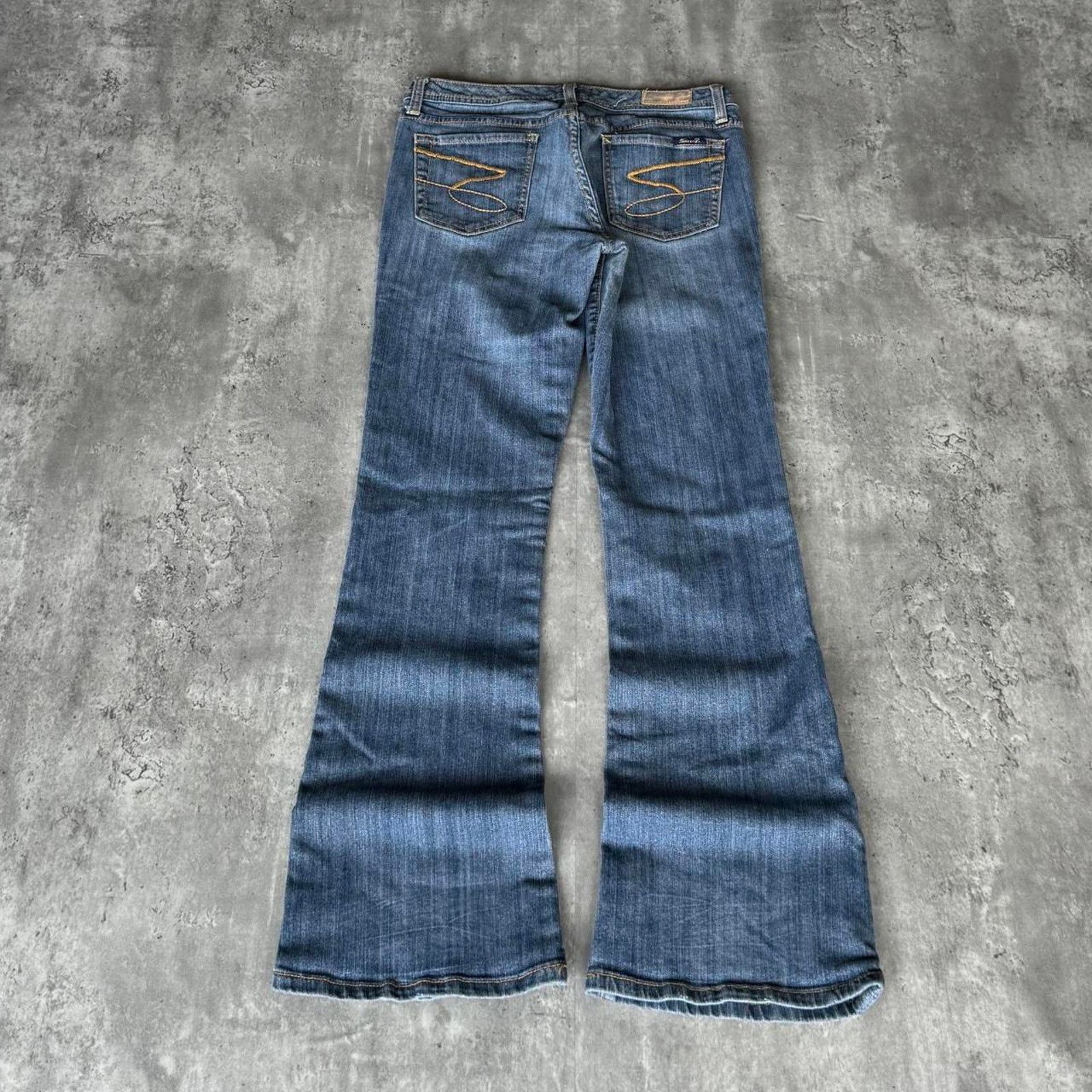 Japanese Brand × Seven 7 × Vintage Vintage Y2K Seven7 Flare Style Graphic Skater Grunge Jeans Size 31" - 1 Thumbnail