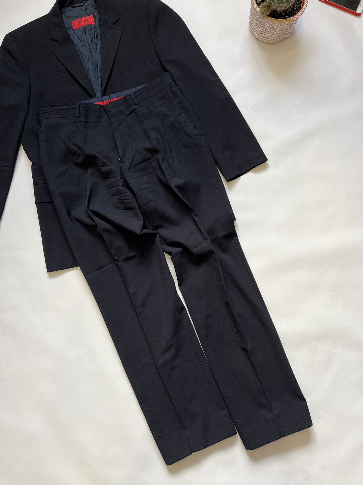 Hugo HUGO by Hugo Boss Black Suit Trousers Blazer Classic Formal Size 36R - 1 Thumbnail