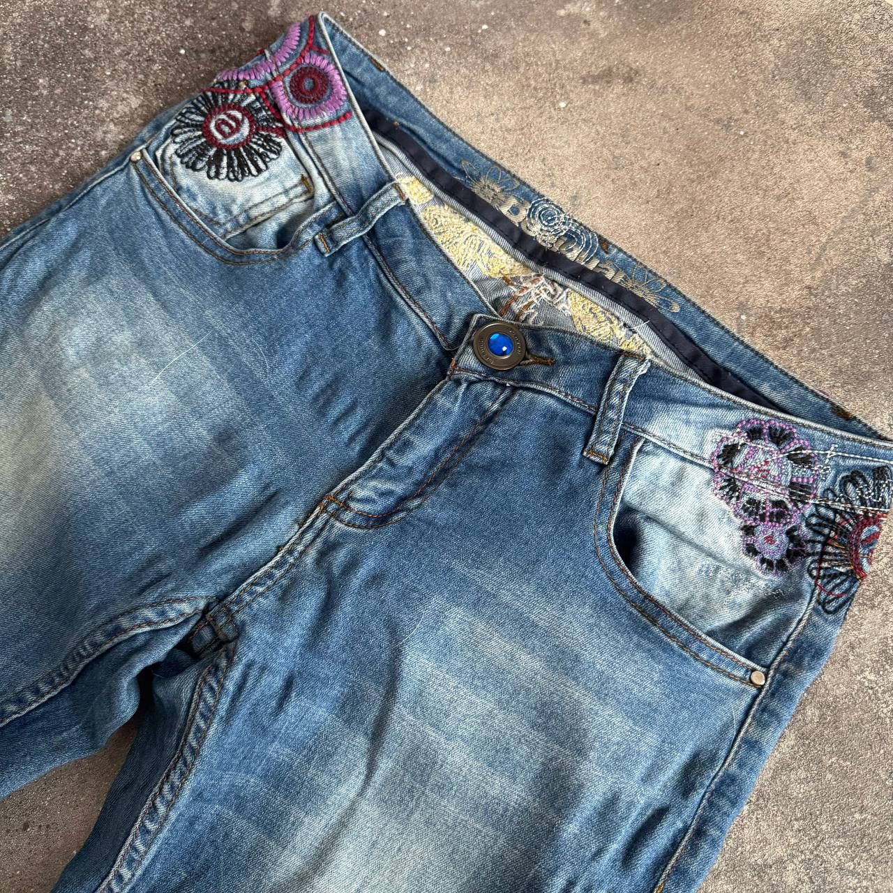 Desigual × Japanese Brand × Vintage Y2K Desigual Vintage Amazing Skinny Cuffed Jeans Size 27" / US 4 / IT 40 - 7 Thumbnail