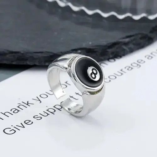 Other Number 8 Black Billiard Adjustable Ring Size ONE SIZE - 2 Thumbnail
