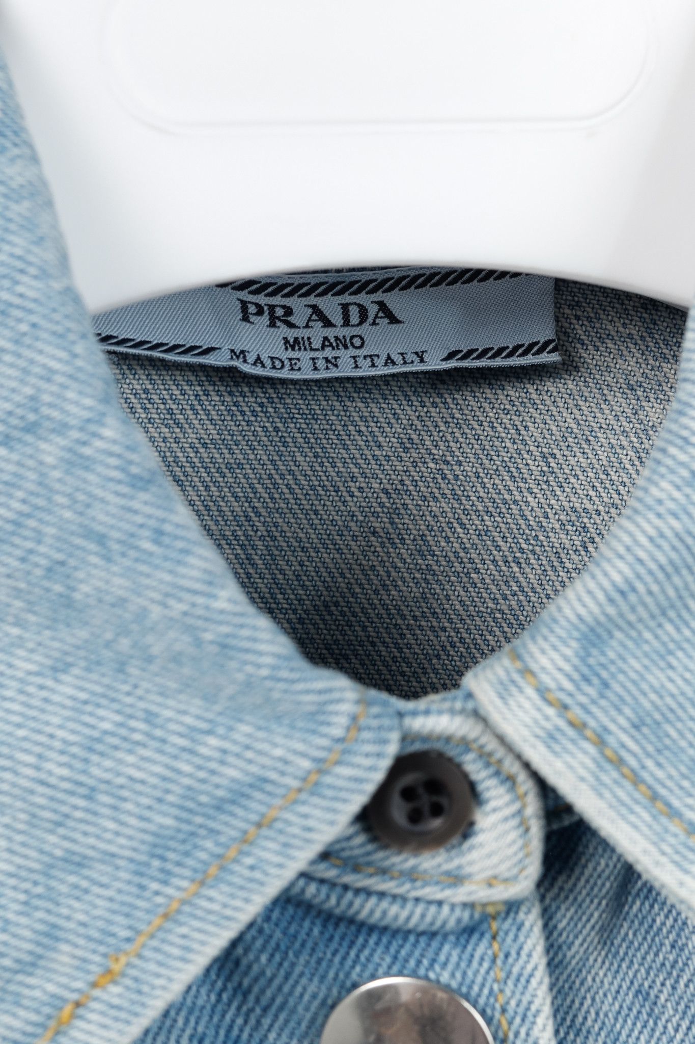 Prada Prada Bleu Distressed Oversized Organic Denim Shirt Size XS / US 0-2 / IT 36-38 - 4 Thumbnail