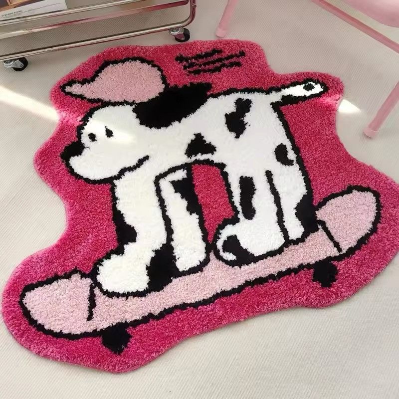 Handmade Design Cartoon Funny Dog Plush Carpet Rug Doormat Size ONE SIZE - 1 Thumbnail