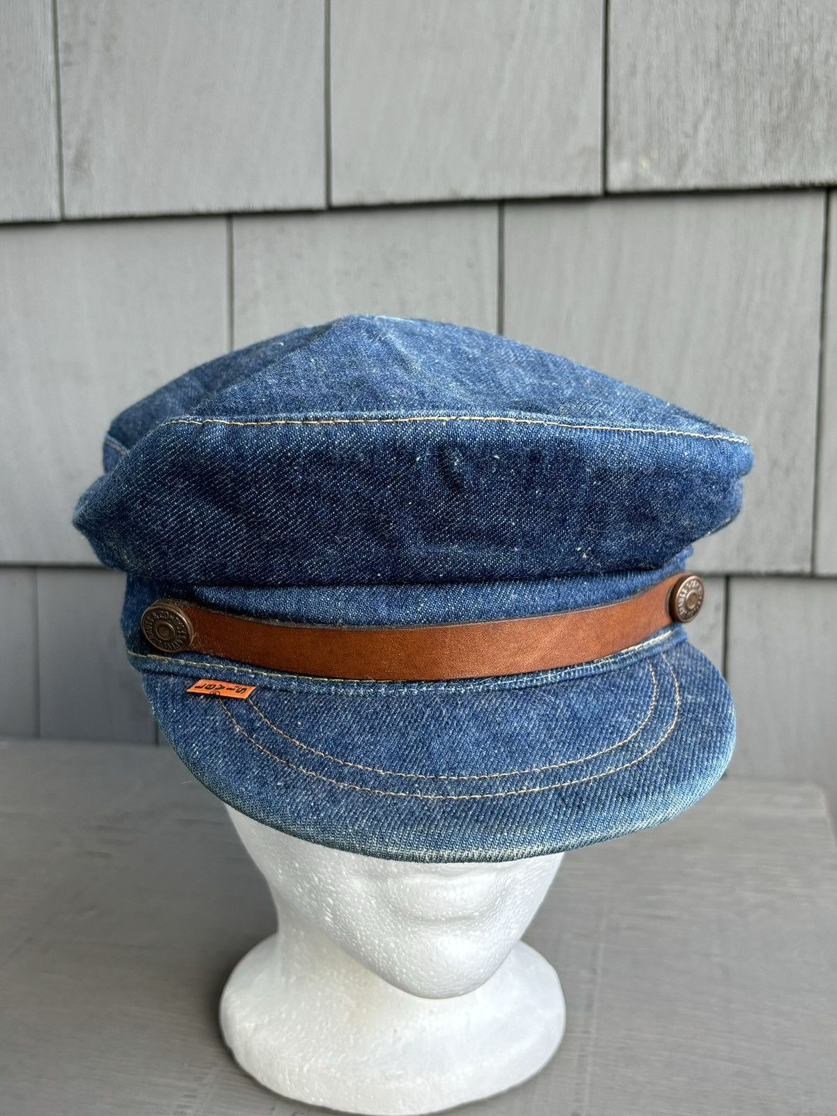 Levi's Vintage Levi's Orange Tab Hat 1970s Denim Newsboy Flatcap 70 Size ONE SIZE - 15 Thumbnail