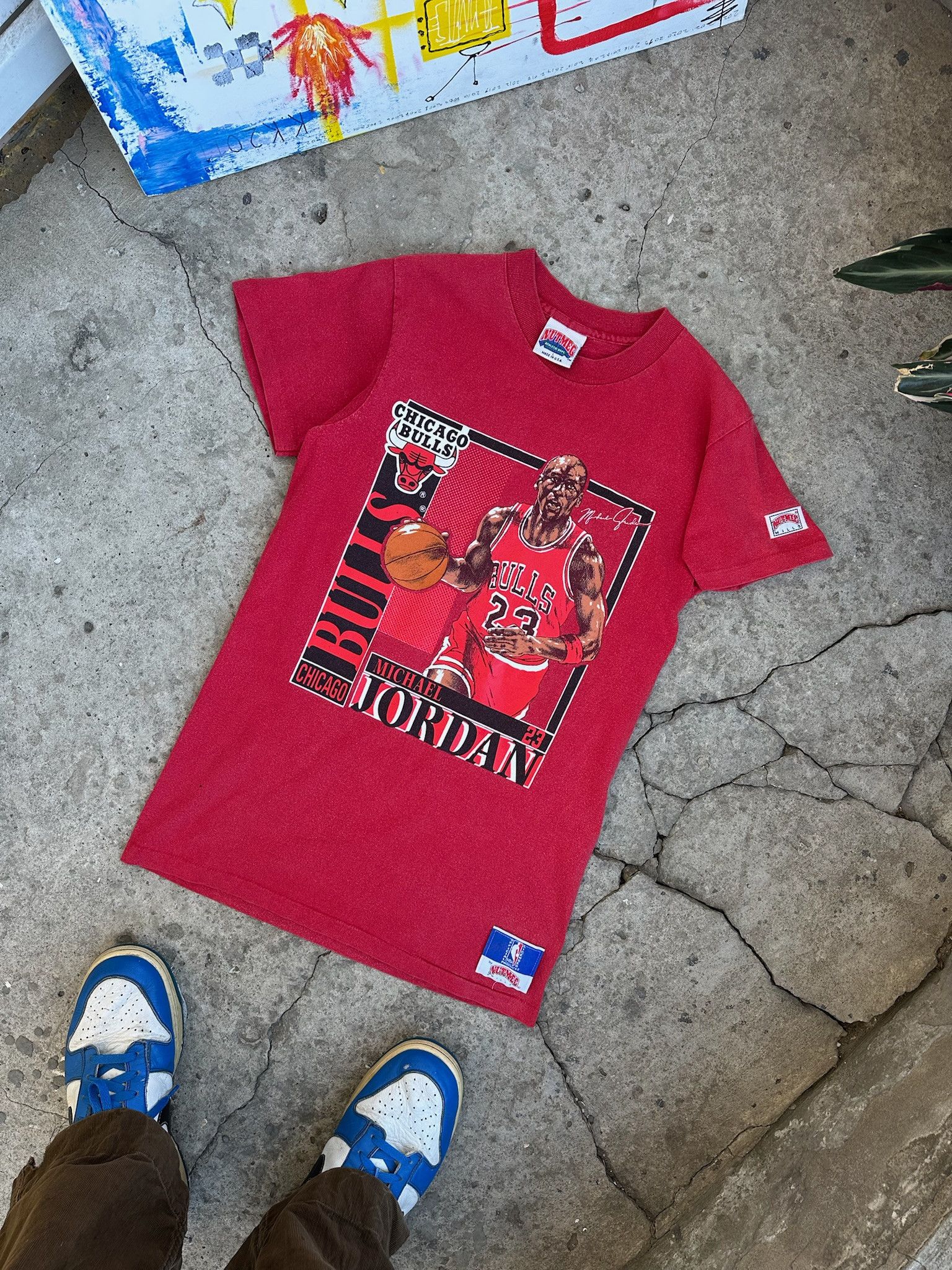 NBA Vintage 90's Chicago Bulls Nutmeg Tee Bull Rare Jordan Size US S / EU 44-46 / 1 - 1 Thumbnail