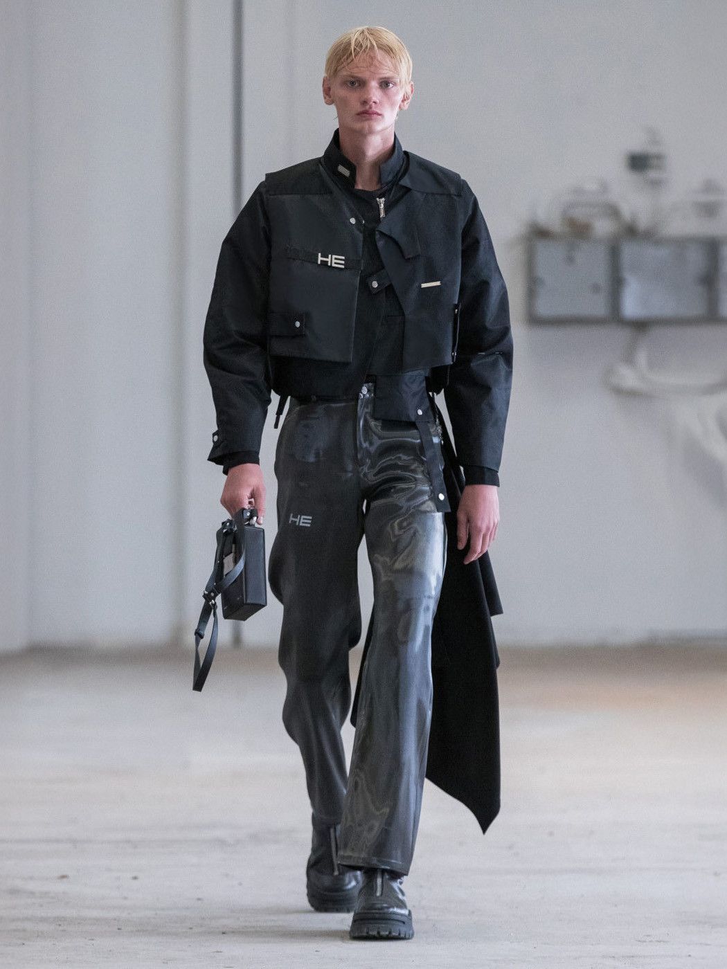 Heliot Emil SS20 'TORQUED ELLIPSE' BULLFIGHTER BLACK TECHNICAL JACKET Size US L / EU 52-54 / 3 - 11 Thumbnail