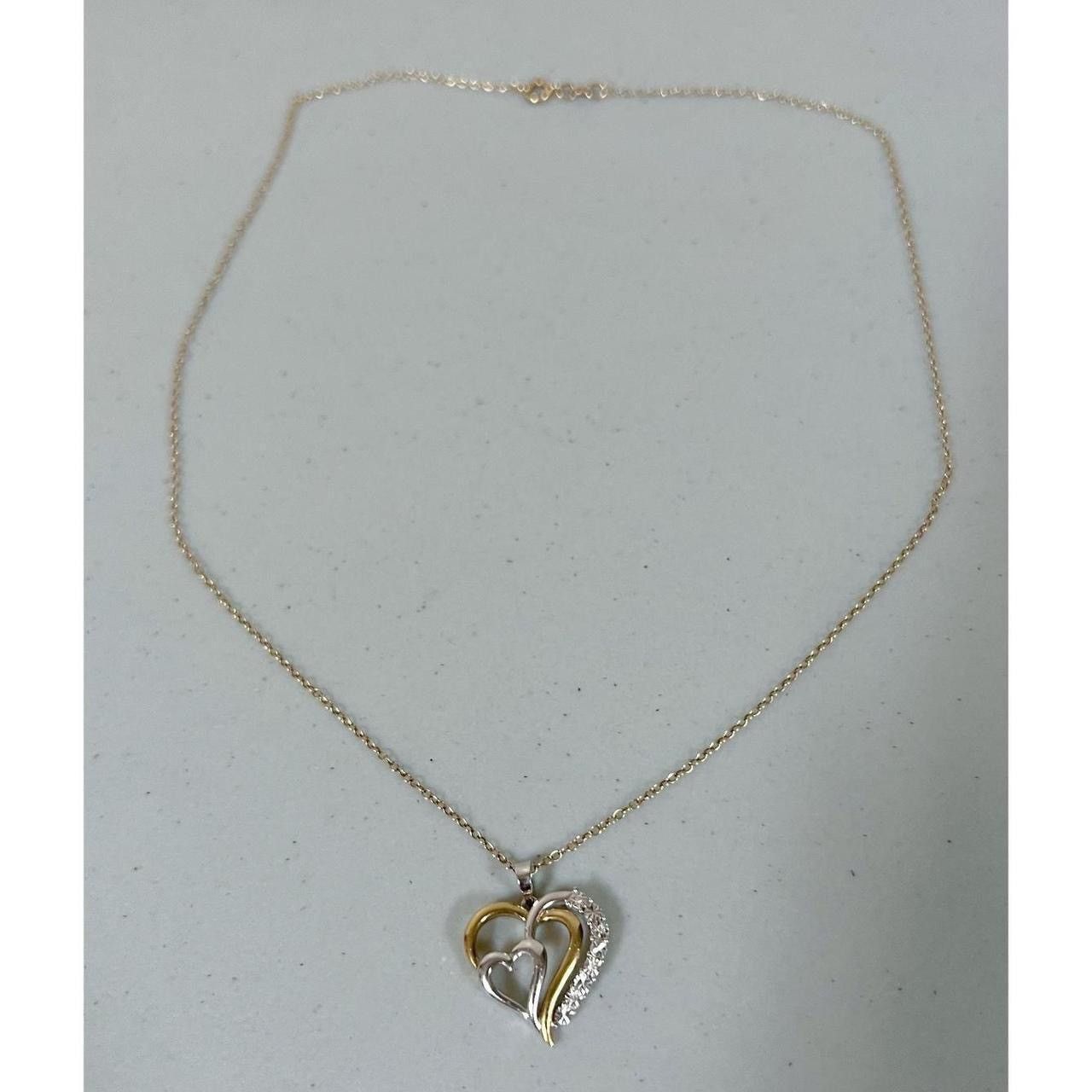 Jewelry × Vintage Gold Silver 18K Heart Diamond Chain Necklace Jewelry 🤎✨ Size ONE SIZE - 1 Thumbnail