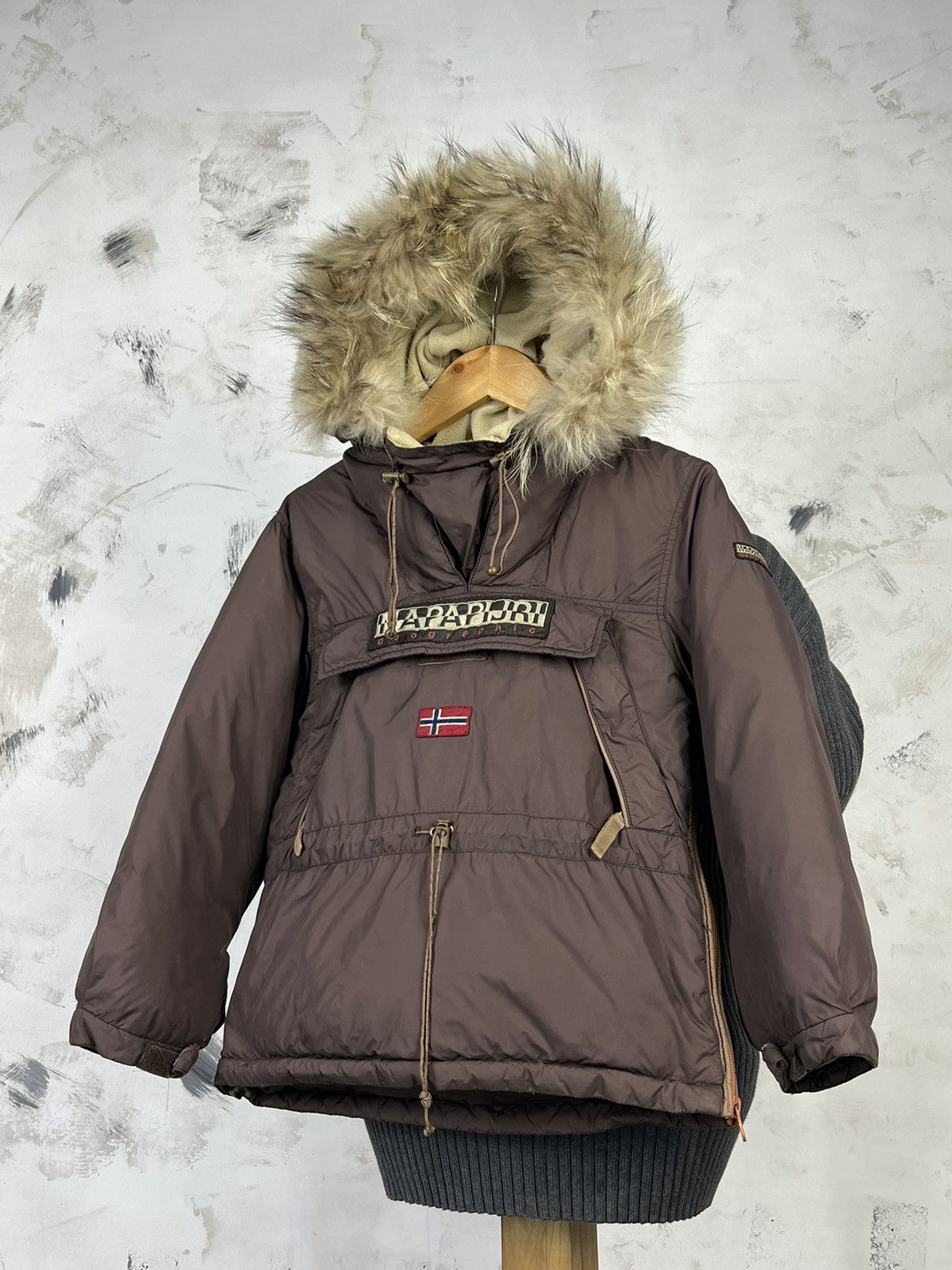 Napapijri Napapijri Kids Anorak Jacket Faux Fur Hood Size 6 Size US XXS / EU 40 - 1 Thumbnail