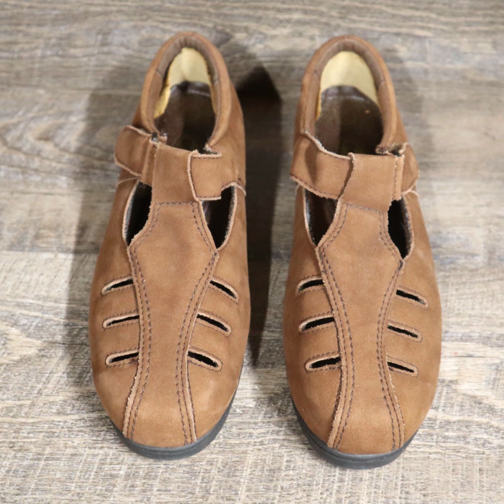 Vintage Dr. Scholl's Sandals Women Size 7 Brown Leather Strap Slingback Walking Comfort Straps Casual Womens Size US 7 / IT 37 - 3 Thumbnail