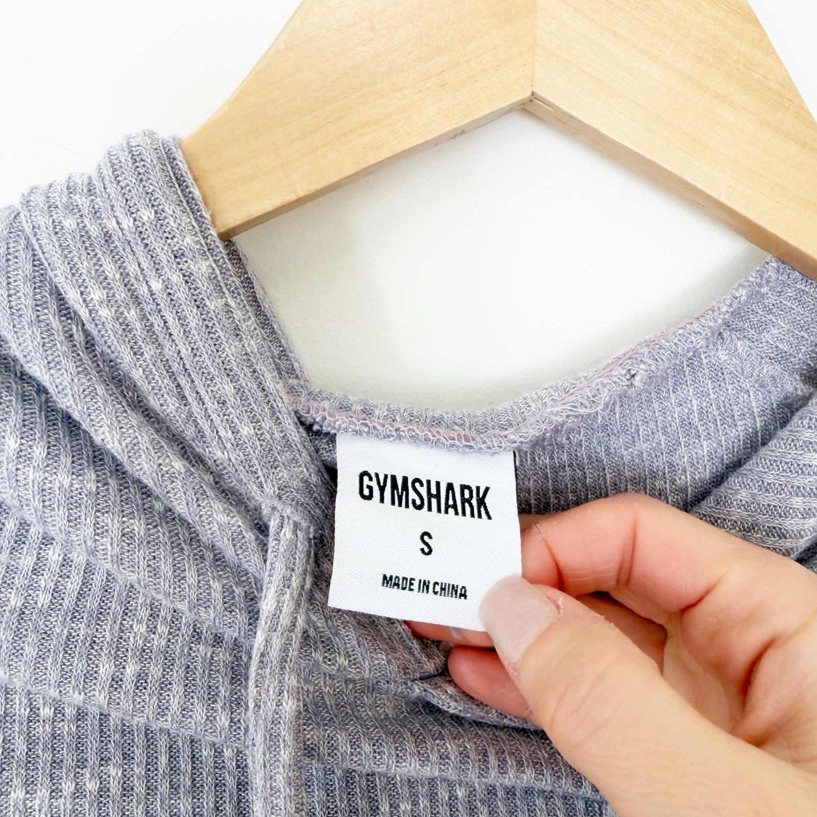 Gymshark Gymshark Gray Ribbed Cropped Hoodie Sz S Size S / US 4 / IT 40 - 2 Thumbnail