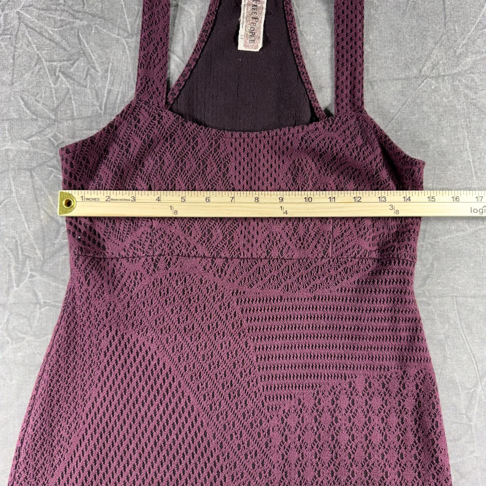 Free People Free People Dress Women's S Burgundy Crochet Lace Stretch Size S / US 4 / IT 40 - 5 Thumbnail