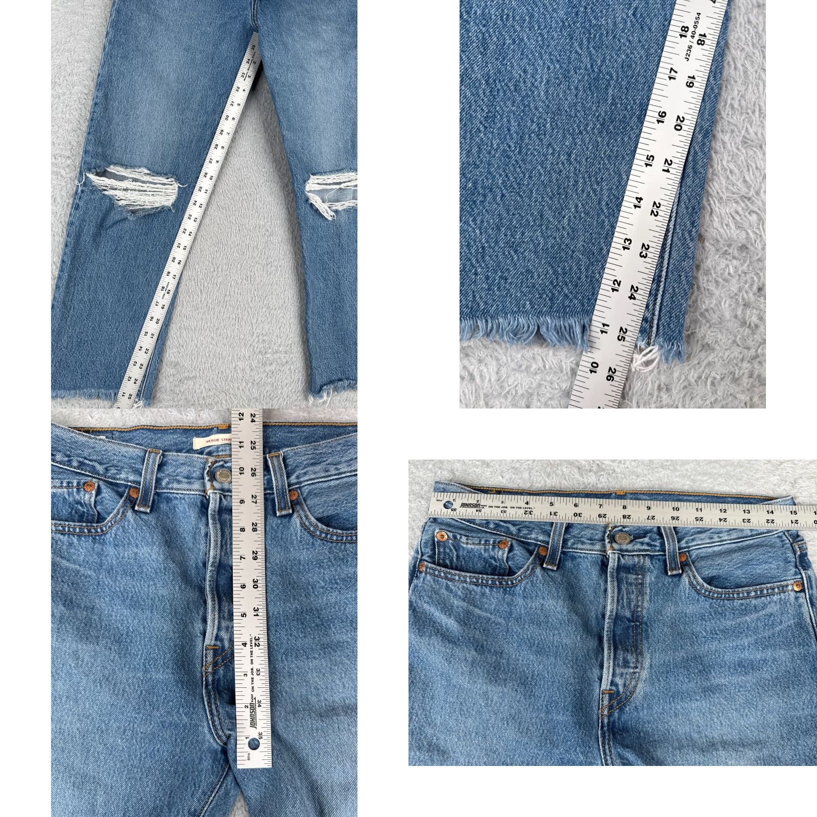 Levi's Levis Premium Jeans Womens 28 Blue Denim Wedgie Levi's Wedgie Fit 28x27 Distressed Stretch Vintage: No Size 28" / US 6 / IT 42 - 8 Thumbnail