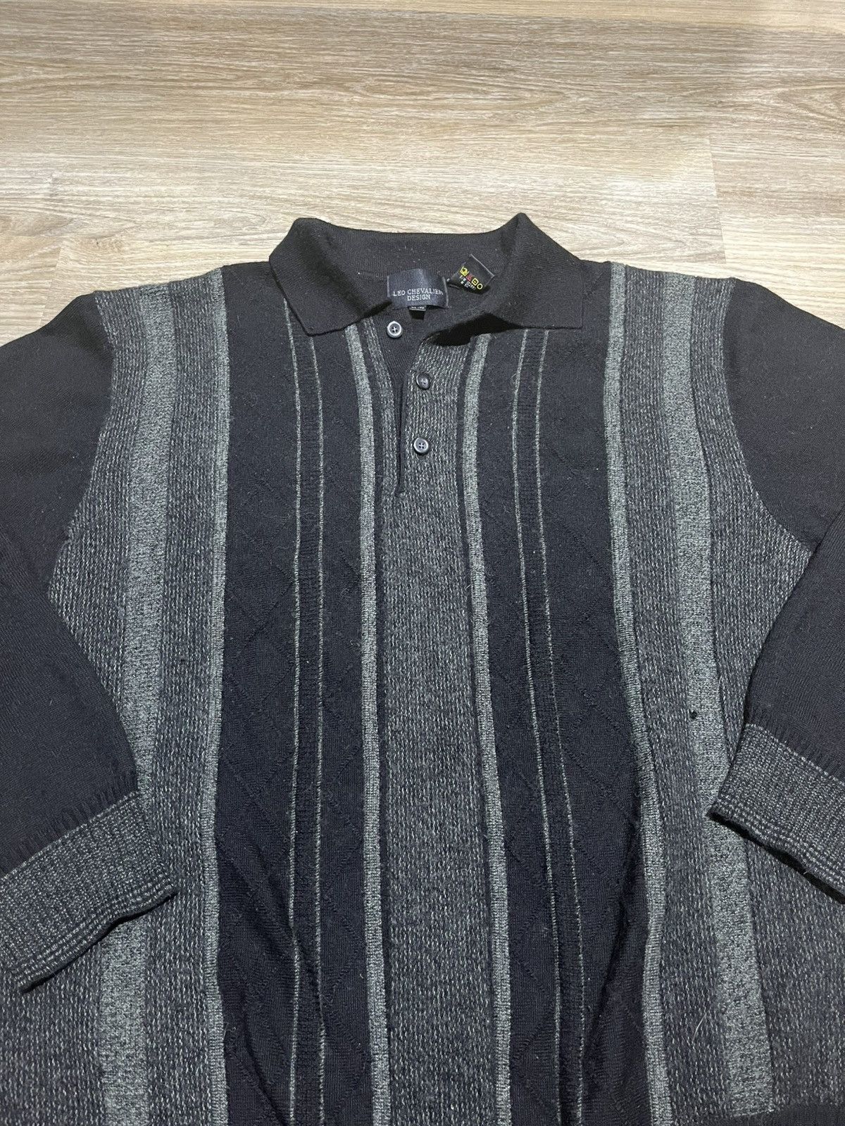 Vintage Black Long Sleeve Polo Size US XL / EU 56 / 4 - 2 Thumbnail