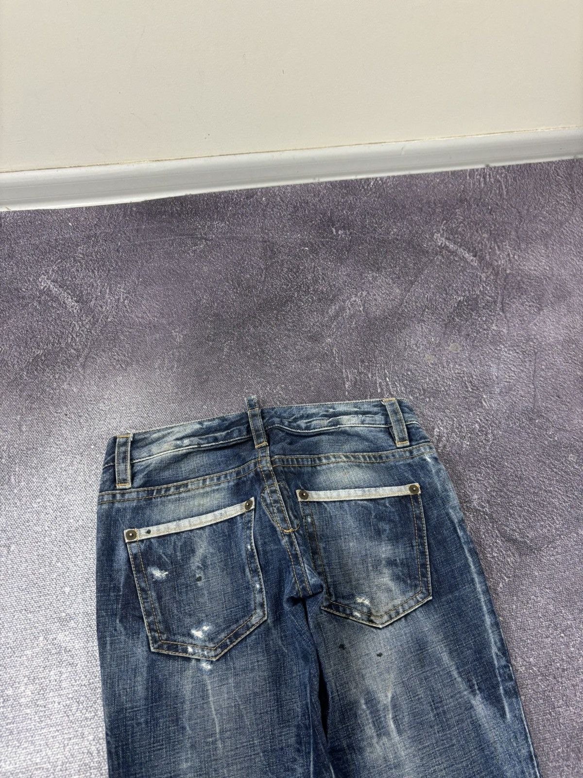 Dsquared2 Dsquared2 Women’s Faded Blue Painted Ripped Denim Jeans Size 27" / US 4 / IT 40 - 14 Thumbnail