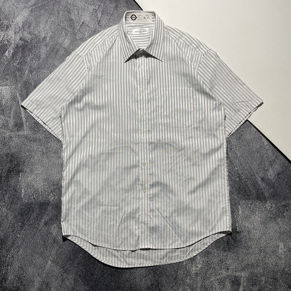Balenciaga BALENCIAGA STRIPED SHIRTS POCKET BB EMBROIDERED Size US XL / EU 56 / 4 - 1 Thumbnail