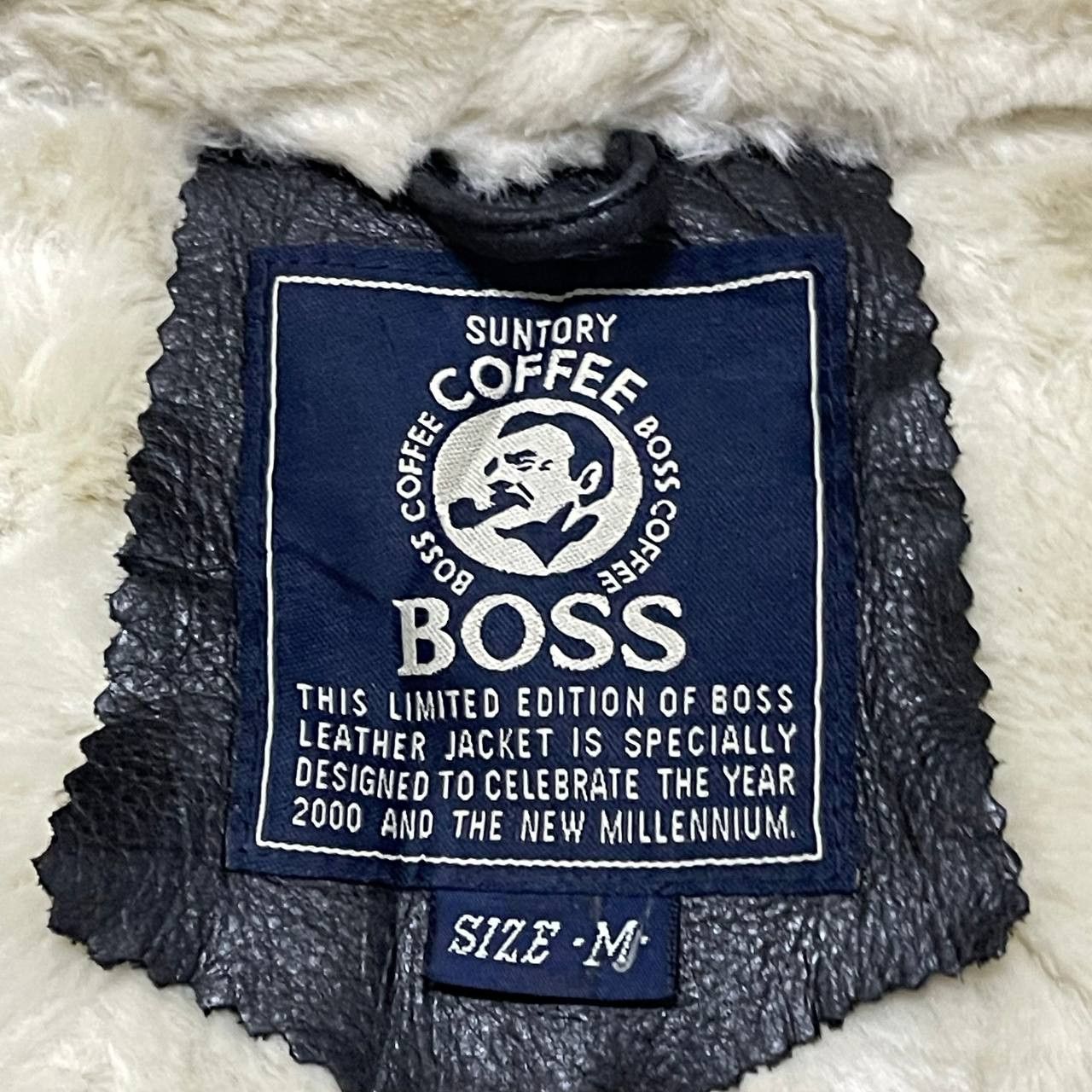 Leather Vtg 00's Suntory Boss Coffee Leather Jacket Special Edition Size US M / EU 48-50 / 2 - 15 Thumbnail