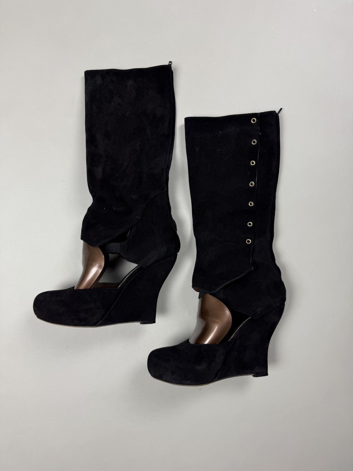 Marni Marni Suede Cut-out High Wedge Over The Knee Boots Shoes Size US 6 / IT 36 - 2 Thumbnail