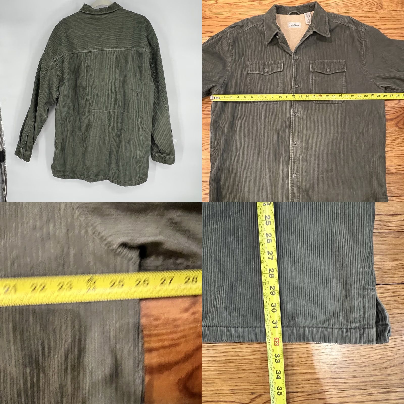 Vintage VINTAGE L.L. Bean Jacket Shirt Corduroy Fleece Lined Sherpa Green XL Mens Size US XL / EU 56 / 4 - 8 Thumbnail