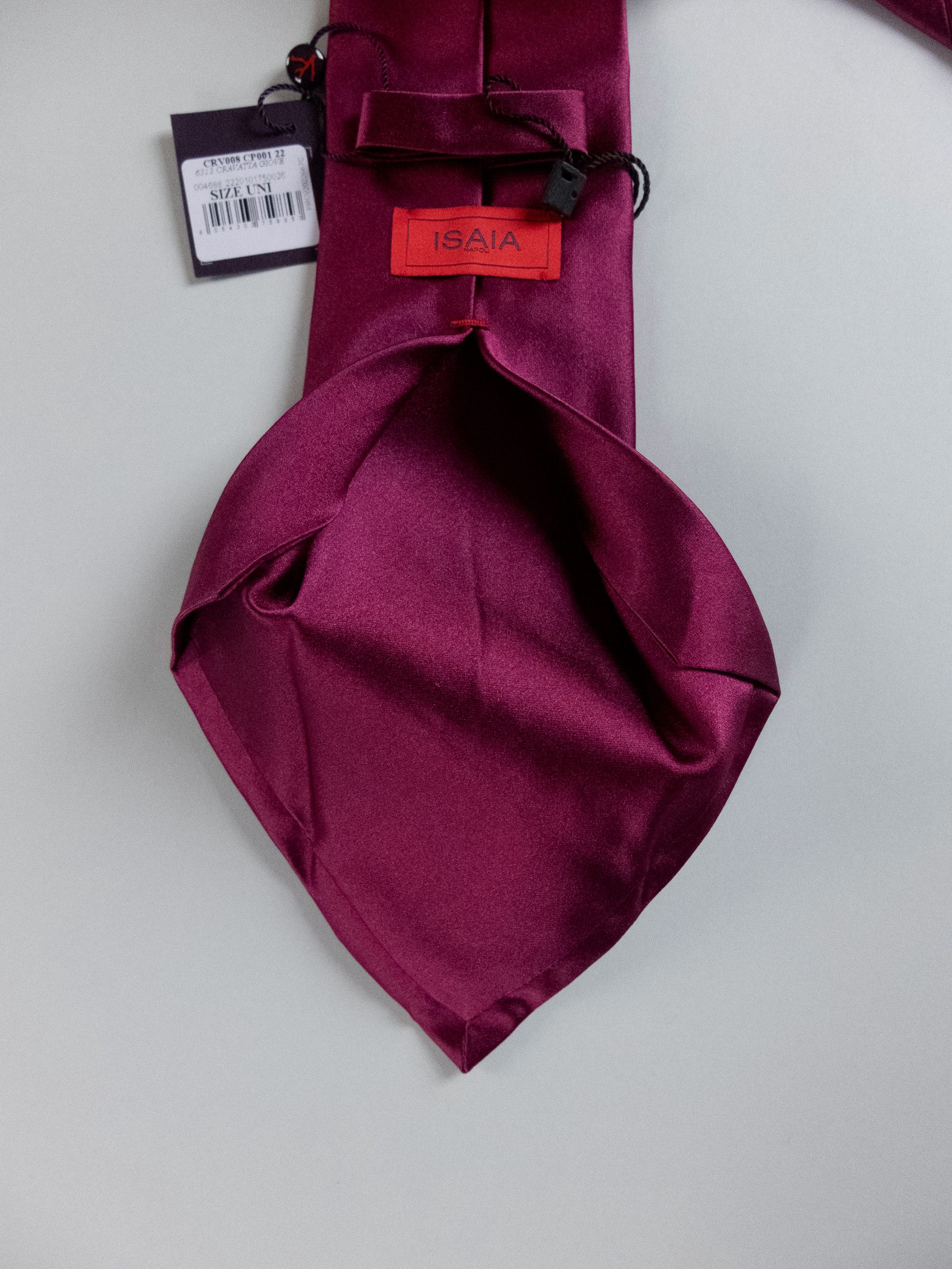 Isaia ISAIA Napolli solid fuchsia pink satin silk tie authentic Size ONE SIZE - 5 Thumbnail