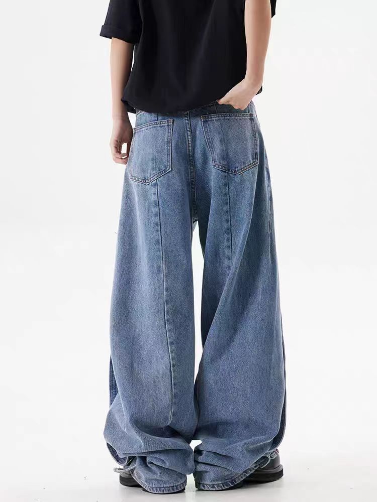 Japanese Brand × Jean Vintage street design silhouette machete wide leg jeans Size US 30 / EU 46 - 4 Thumbnail