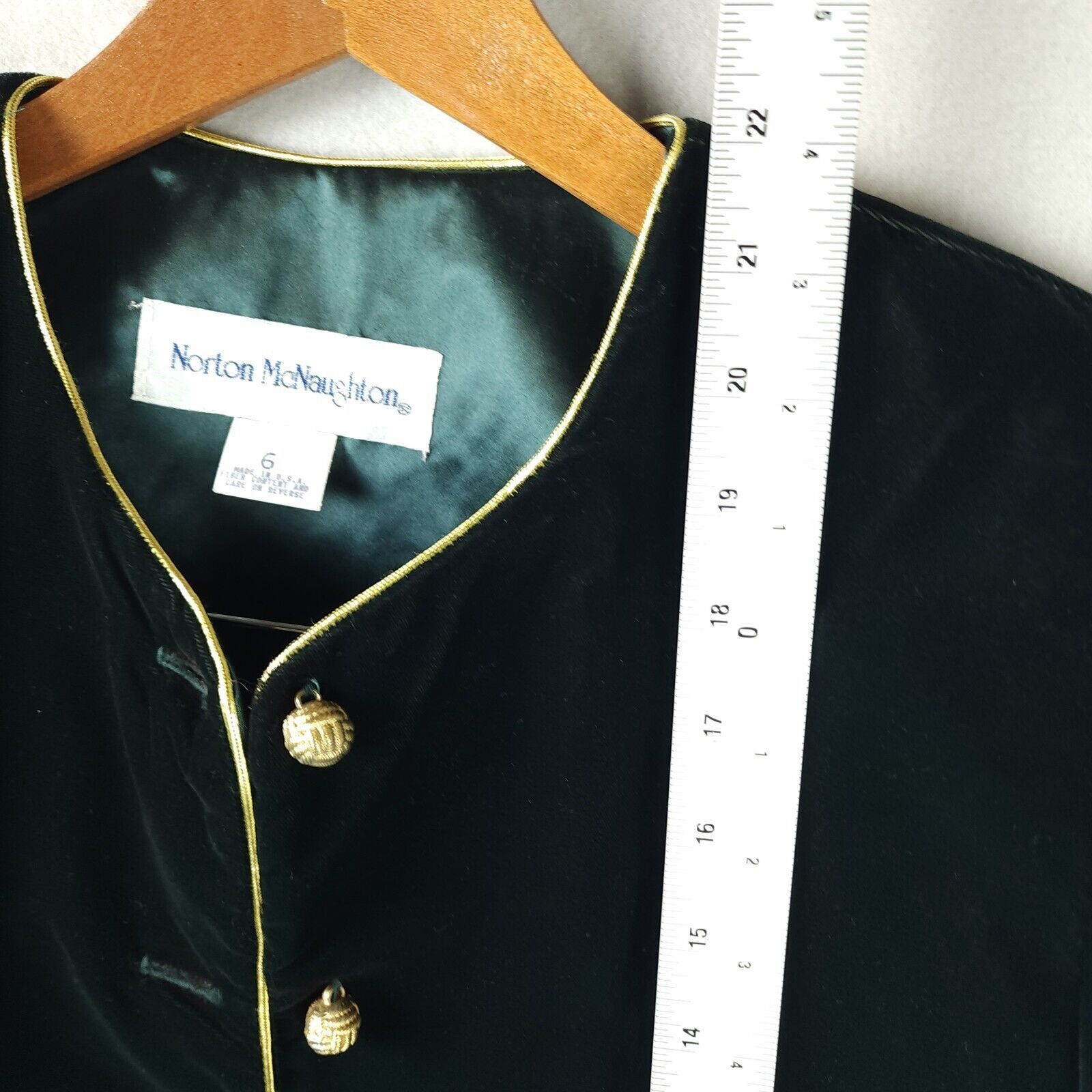 Vintage Norton McNaughton Crushed Velvet Blazer Green Size 6 Size M / US 6-8 / IT 42-44 - 6 Thumbnail