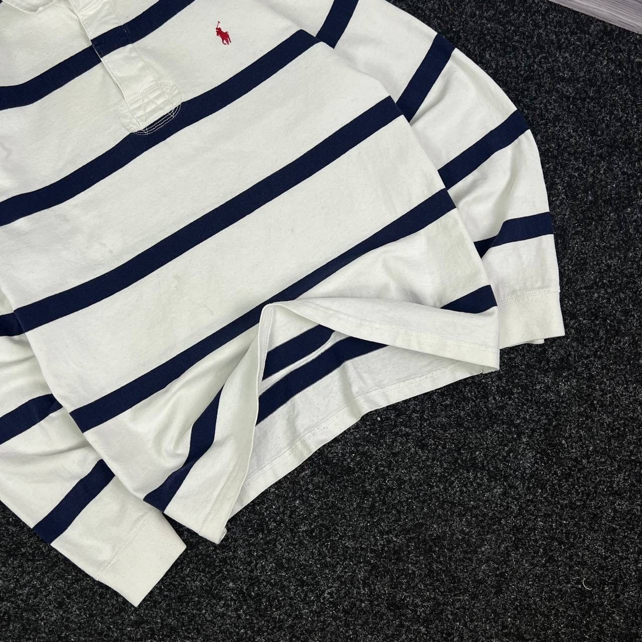 Polo Ralph Lauren Rugby stripped vintage polo ralph lauren 90s casual preppy Size US XL / EU 56 / 4 - 3 Thumbnail