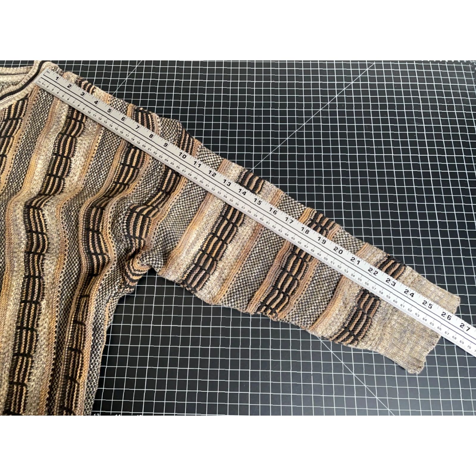 Coogi VINTAGE COOGI Style Sweater Mens XL Brown Beige Striped Crew Neck Chunky-Knit Pullover 90s Hip Hop Size US XL / EU 56 / 4 - 7 Thumbnail