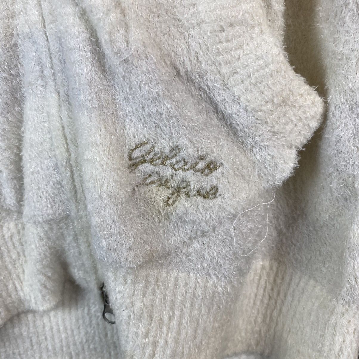 Japanese Brand DL Pique White fur shaggy Knitwear #C1041 Size M / US 6-8 / IT 42-44 - 9 Thumbnail