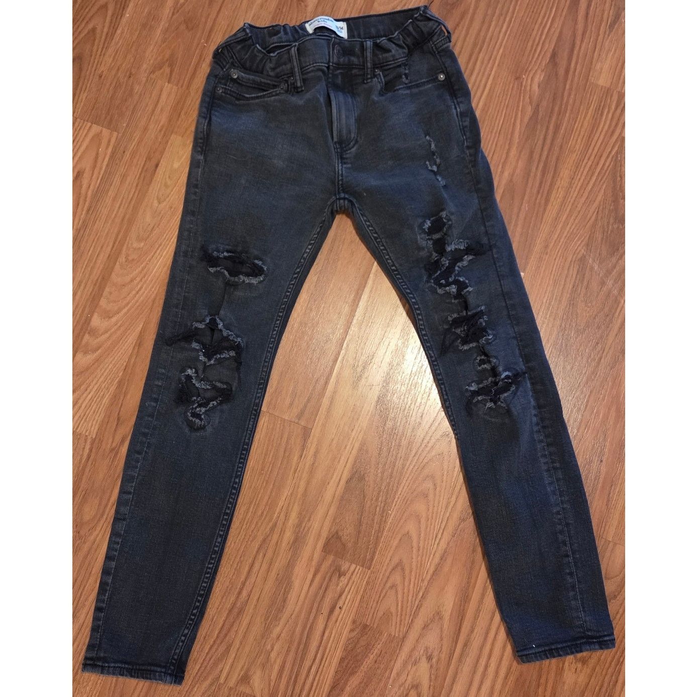 Abercrombie & Fitch Abercrombie Kids Black Super Skinny Denim Jeans Size 13/14 Size 26" / US 2 / IT 38 - 3 Thumbnail