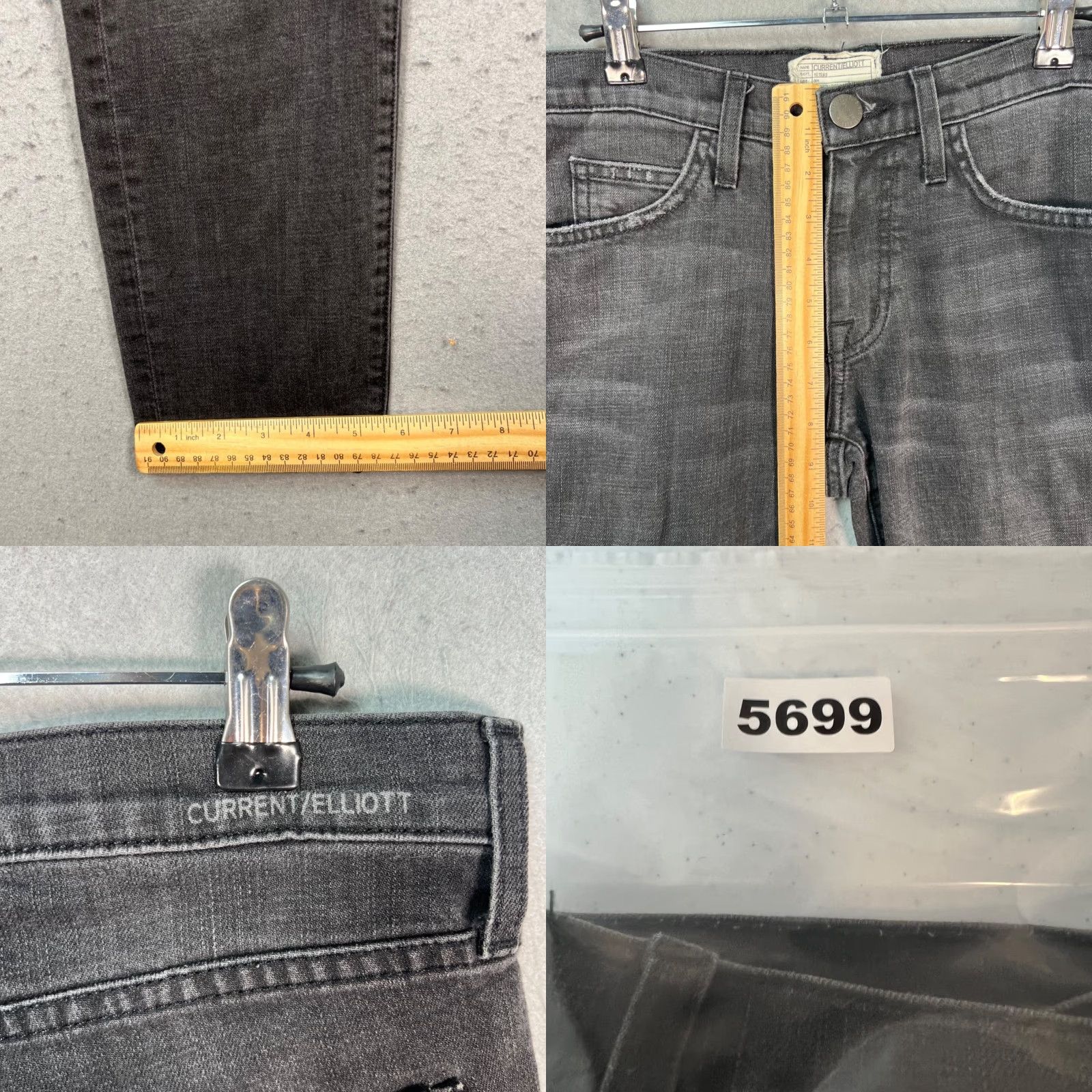 Vintage Current/Elliott Jeans Skinny Womens 24 Gray Cotton Blend Made In USA Visually Textured Denim 26 In Inseam USA Theme Mens Womens Girls Size 42" / US 20 - 8 Thumbnail