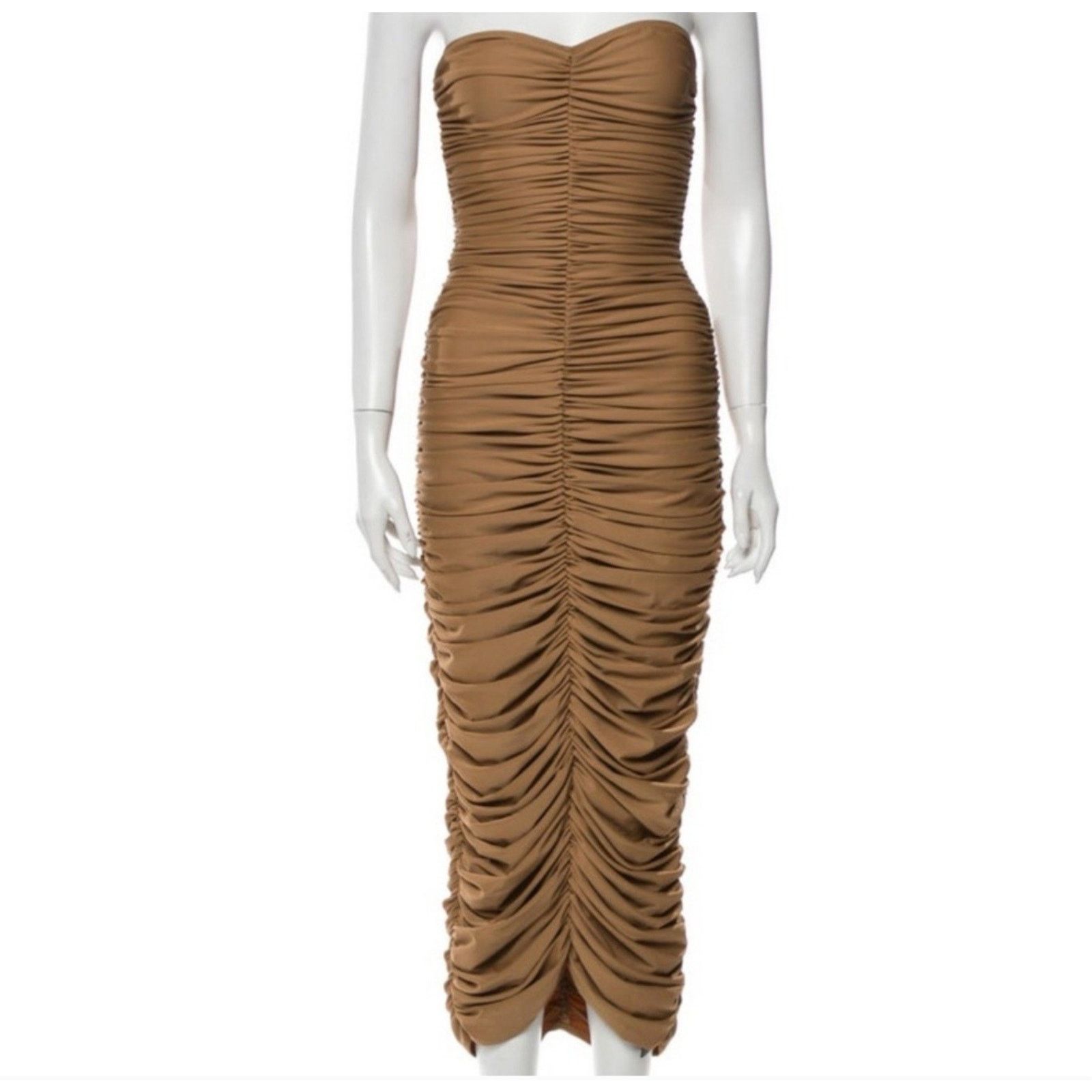 Norma Kamali NORMA KAMALI Mini Dress Slinky To Knee Stretch In Nude S Size S / US 4 / IT 40 - 7 Thumbnail