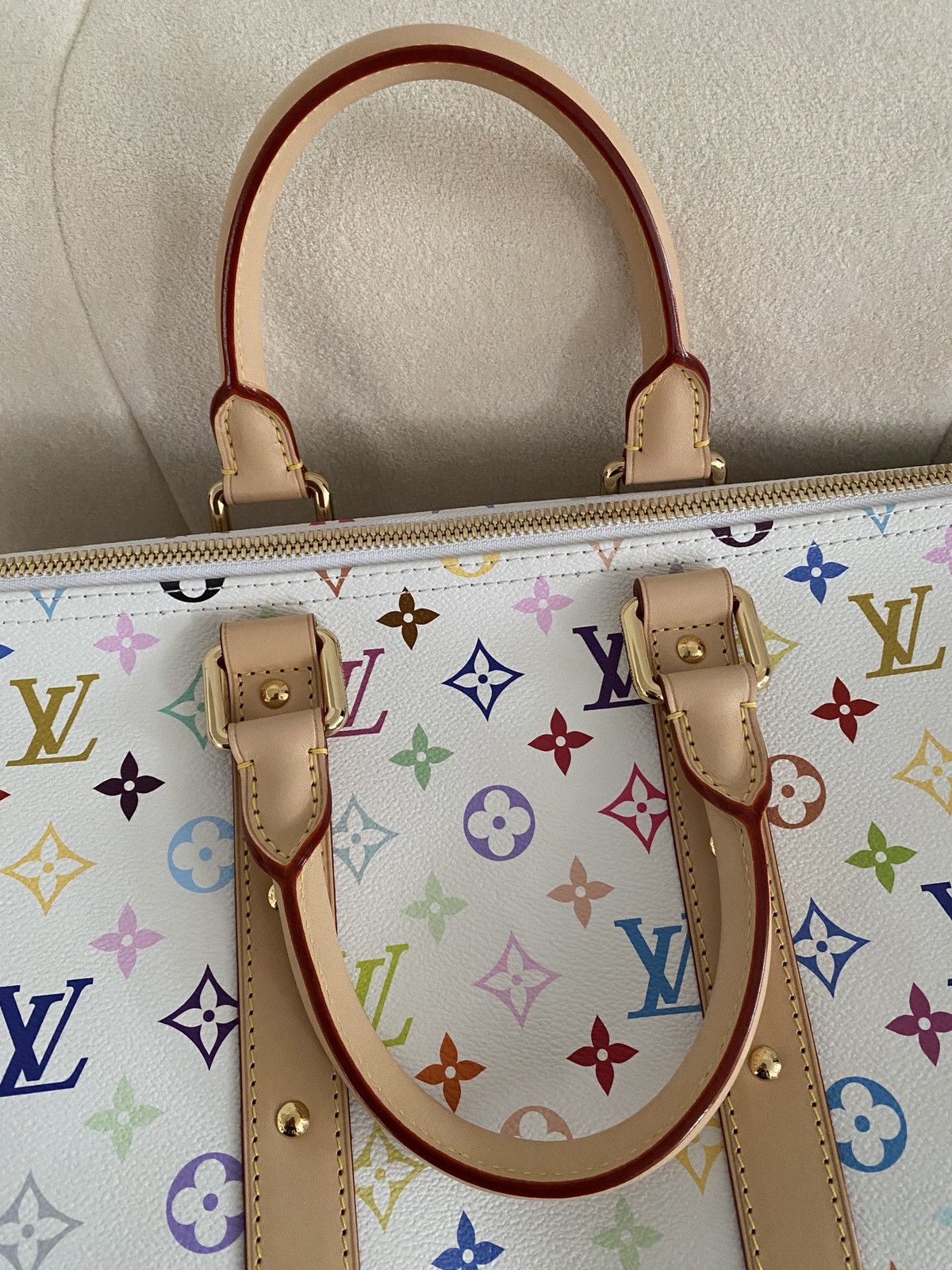 Louis Vuitton × Takashi Murakami Louis Vuitton Murakami Keepall Bandoulière 45 Monogram White Size ONE SIZE - 19 Thumbnail