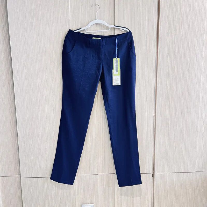 Versace Versace Summer Deep Blue Cotton Striped Pants 0089 Size 28" / US 6 / IT 42 - 1 Thumbnail