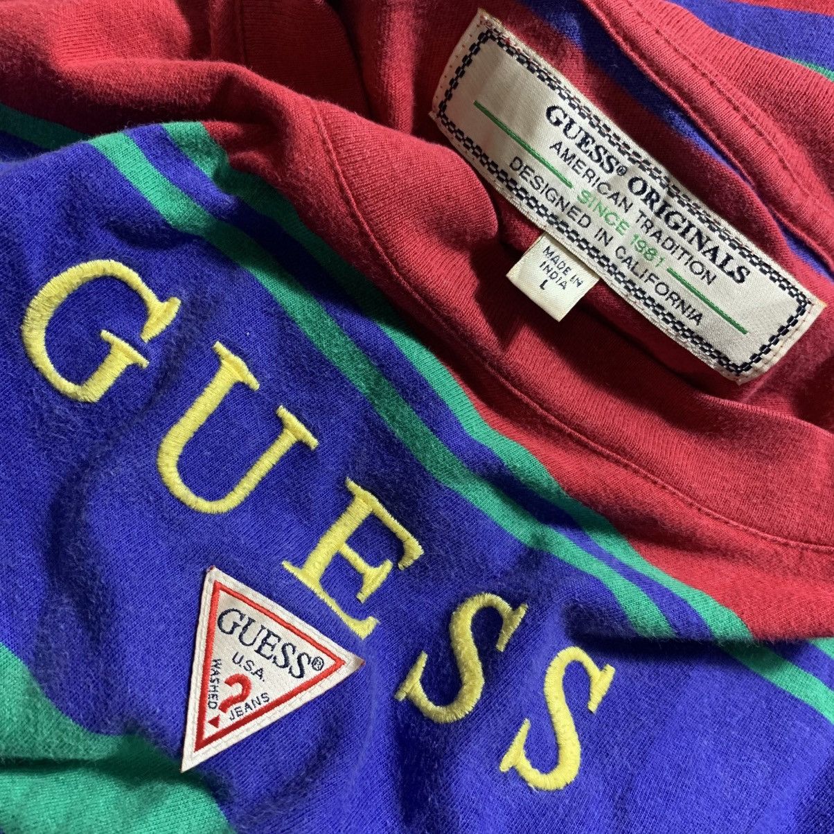 Guess Vintage Guess Striped T-Shirt Size US L / EU 52-54 / 3 - 3 Thumbnail