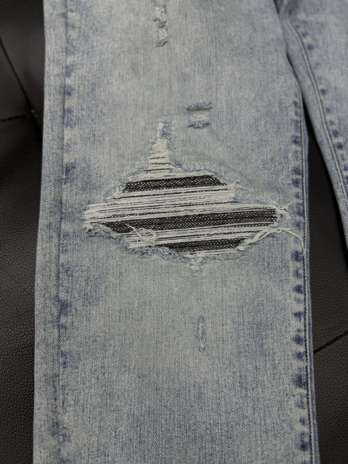 Amiri Amiri MX1 Jeans Blue Glitter Iridescent Patch Size 34 Size US 34 / EU 50 - 5 Thumbnail