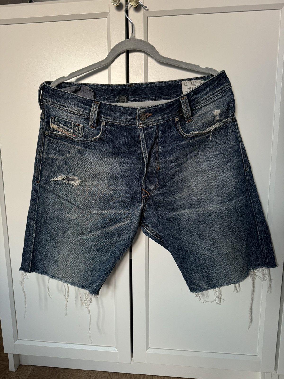Diesel × Vintage Diesel shorts denim shorts rare rock vintage 00s Rick style Size US 34 / EU 50 - 1 Thumbnail