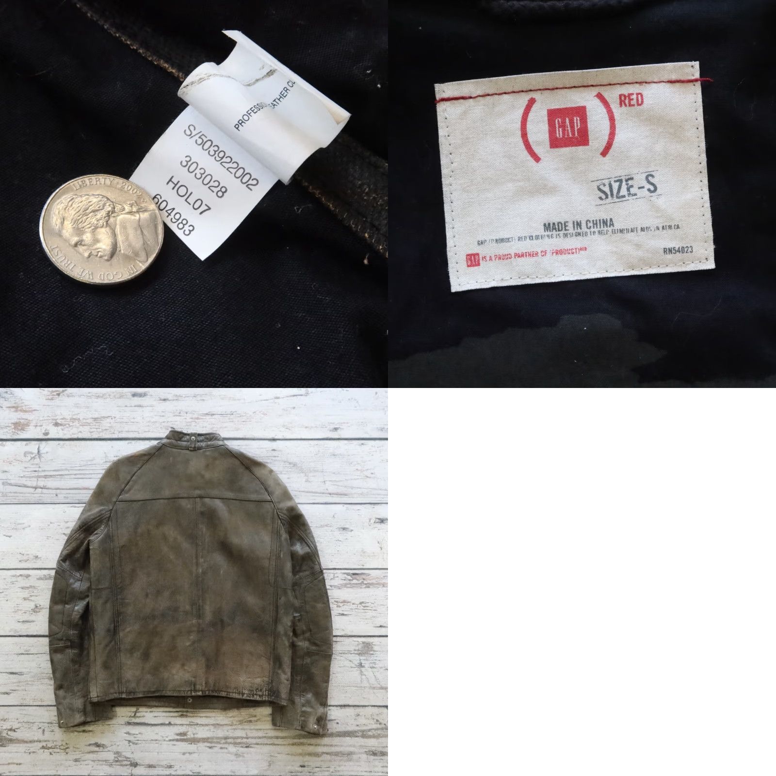 Gap VINTAGE Gap Leather Cafe Racer Motorcycle Jacket Men S Black Distressed Size US S / EU 44-46 / 1 - 9 Thumbnail
