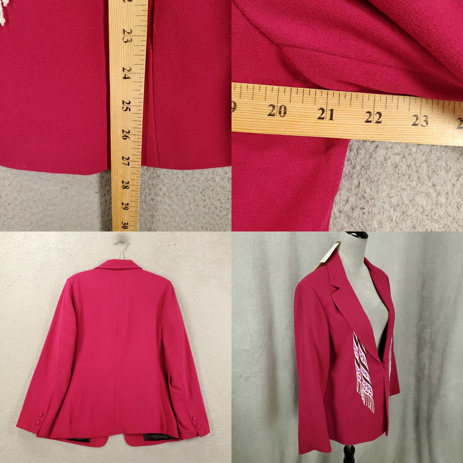 Bob Mackie VINTAGE Bob Mackie Wearable Art Blazer Jacket Womens M Pink Embroidered NWT Size M / US 6-8 / IT 42-44 - 8 Thumbnail