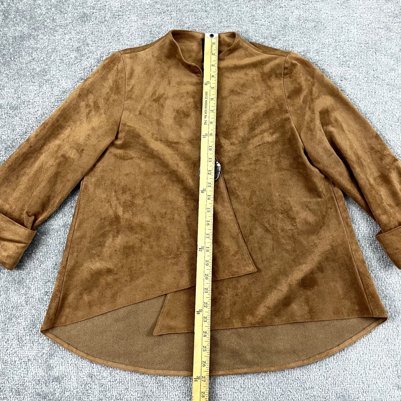 Vintage IC by CONNIE K Jacket Womens Small Brown Faux Suede Swing Asymmetric 1 Button Jacket Womens Small Brown Faux Suede Swing Asymmetric 1 Button Size S / US 4 / IT 40 - 3 Thumbnail
