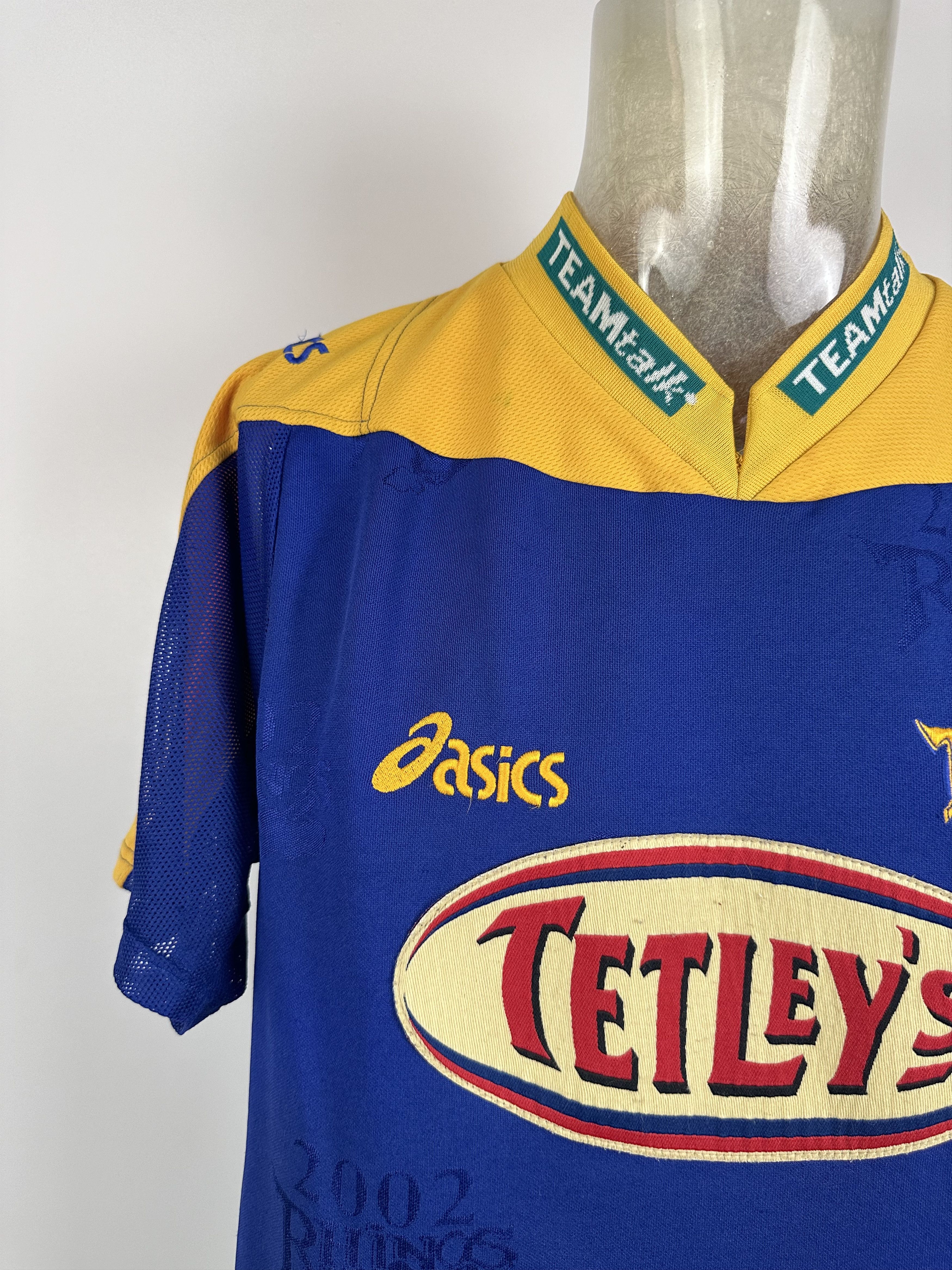 Asics × Vintage Leeds Rhinos 2002 Asics Rugby Home Shirt Jersey Blue Size M Size US M / EU 48-50 / 2 - 3 Thumbnail