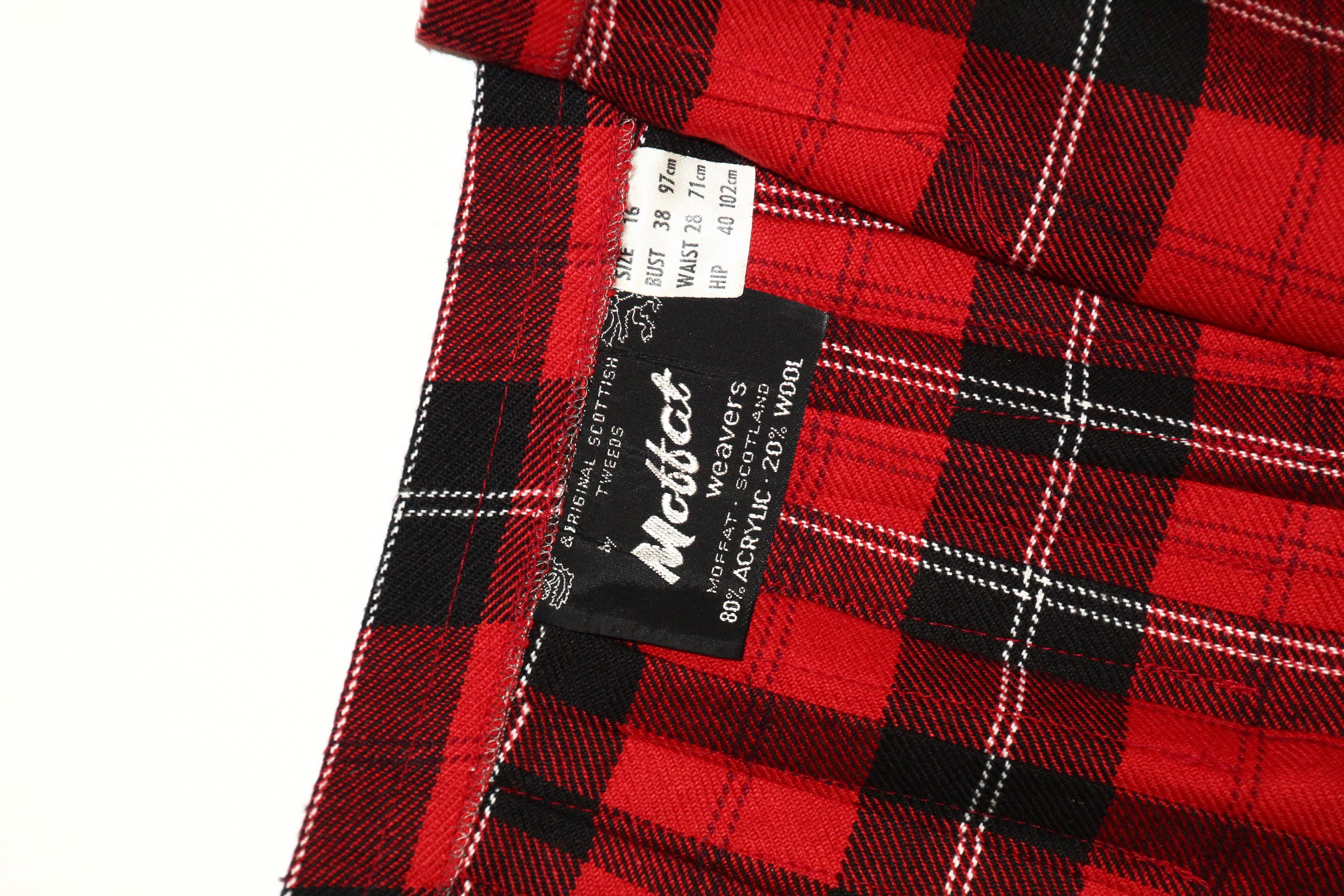 Johnstons Of Elgin VTG🔥80's Moffat Weavers Scotland Classic Tartan Wrap Kilt Size US 30 / EU 46 - 4 Thumbnail