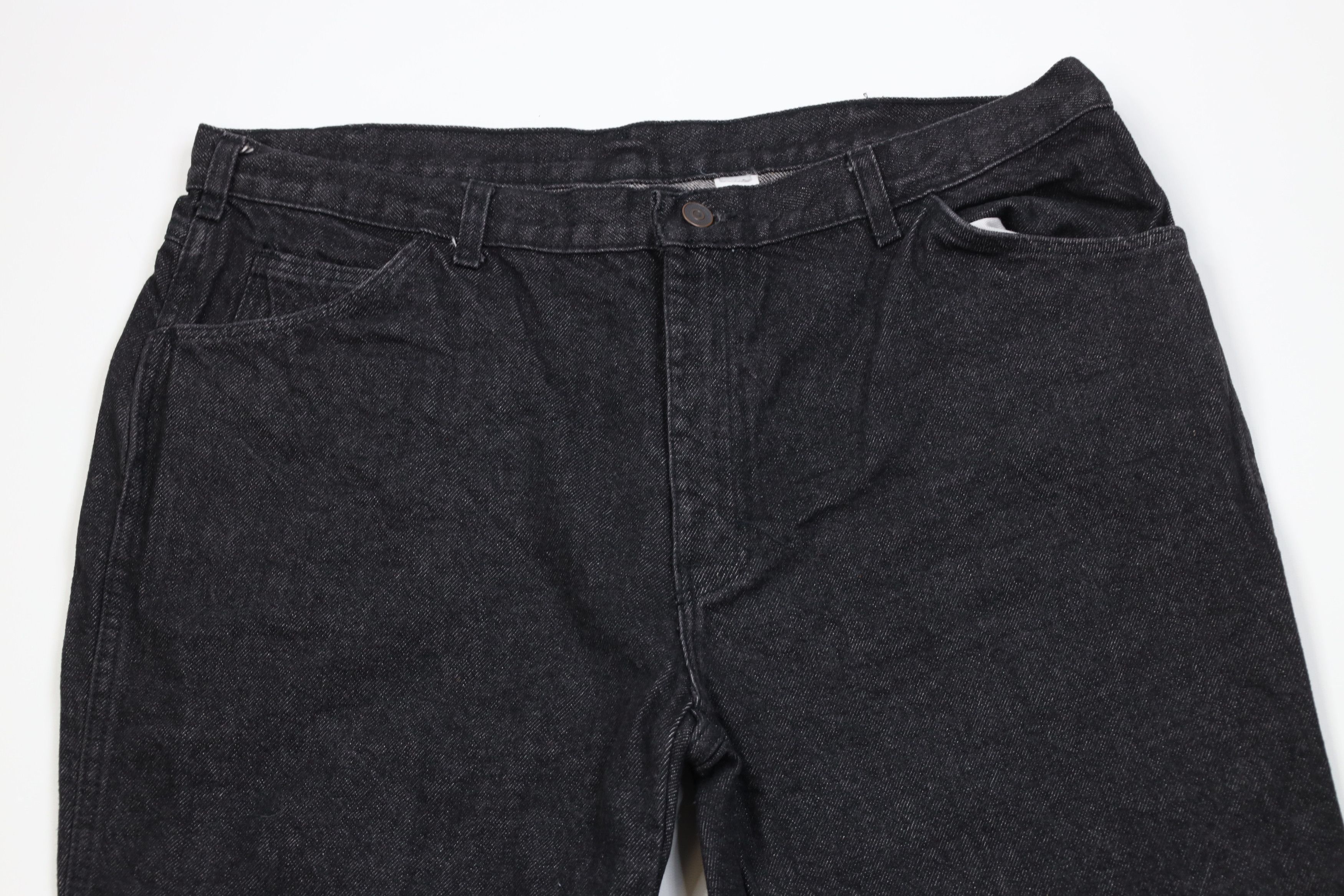 Dickies Vintage 70s Dickies Wide Leg Denim Jeans Black Cotton Size US 38 / EU 54 - 2 Thumbnail