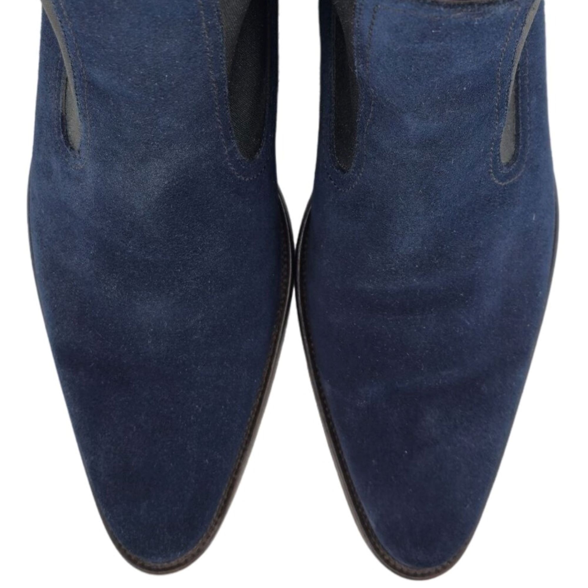 Donald Pliner Donald J. Pliner Italy Navy Blue Suede Chelsea Ankle Boots Size US 7.5 / EU 40-41 - 2 Thumbnail