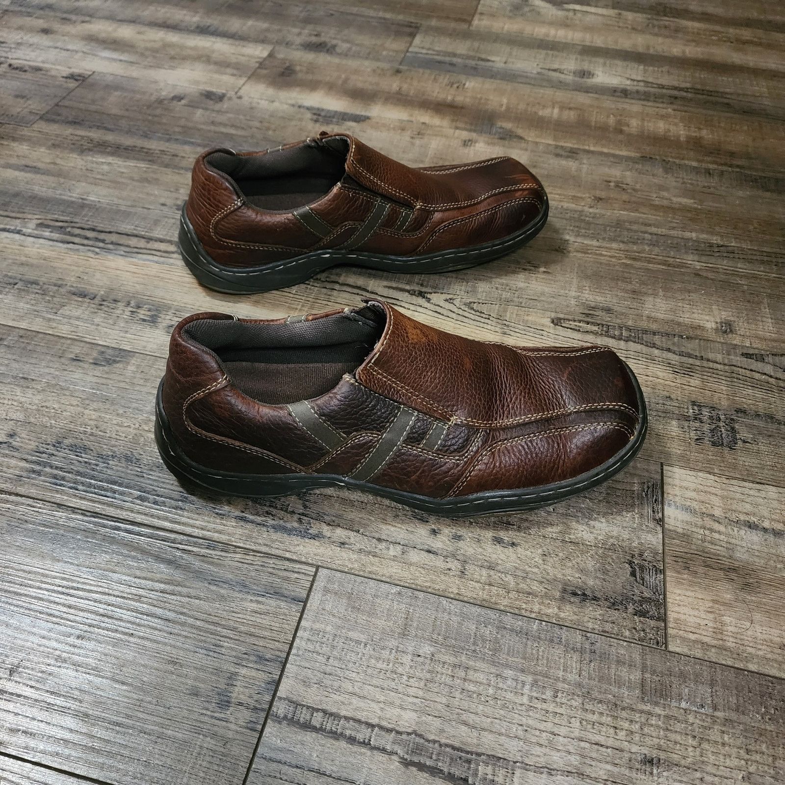 Bass Men Bass Stewart brown leather loafer shoe sz 9M 1297200 B42 Size US 9 / EU 42 - 4 Thumbnail