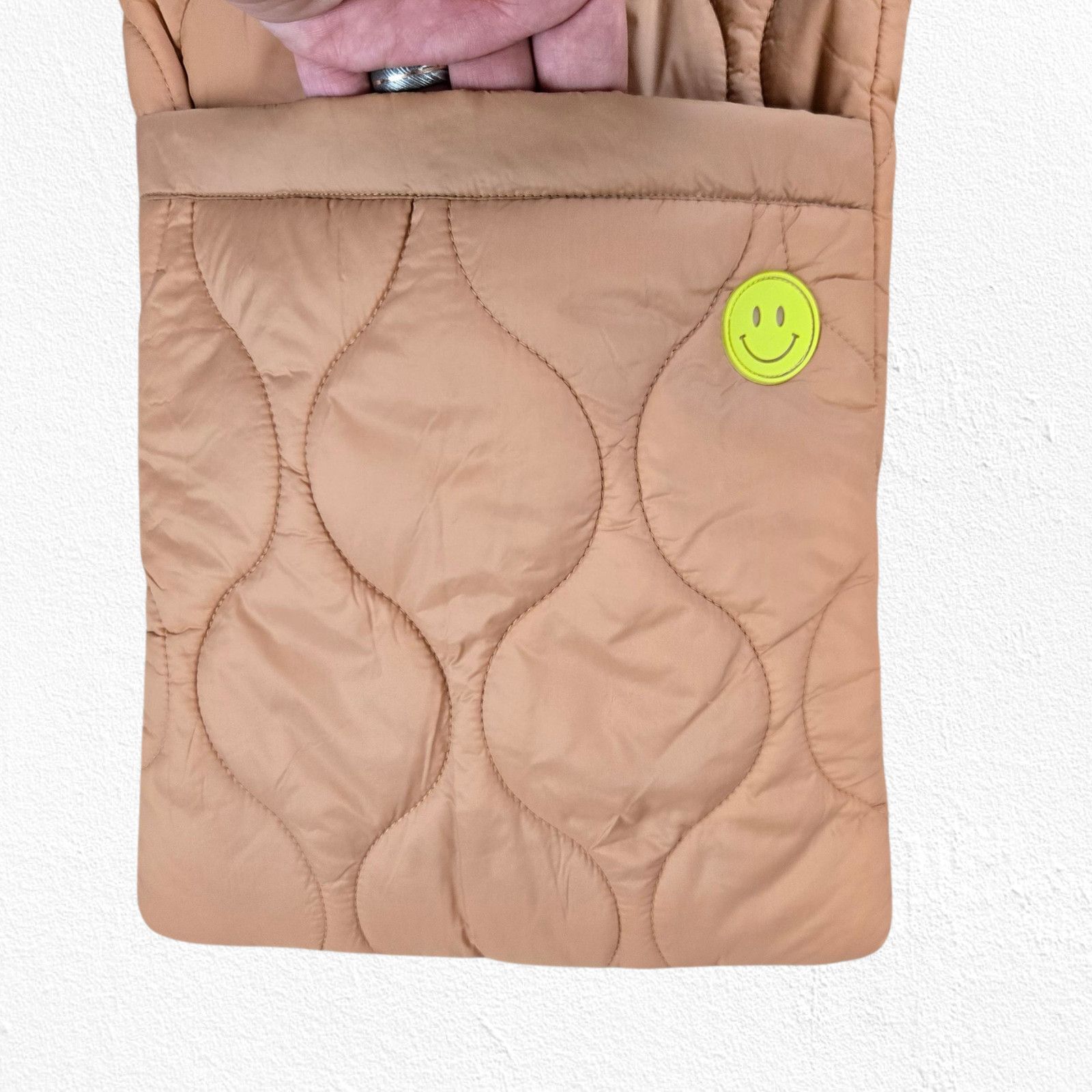 Steve Madden Steve Madden Yellow Peach Colorblock Quilted Scarf Pockets Size ONE SIZE - 3 Thumbnail